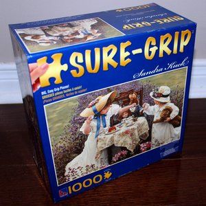 3/$55❤️Sure-Lox Sure-Grip Sandra Kuck GARDEN PARTY puzzle Réception Champêtre